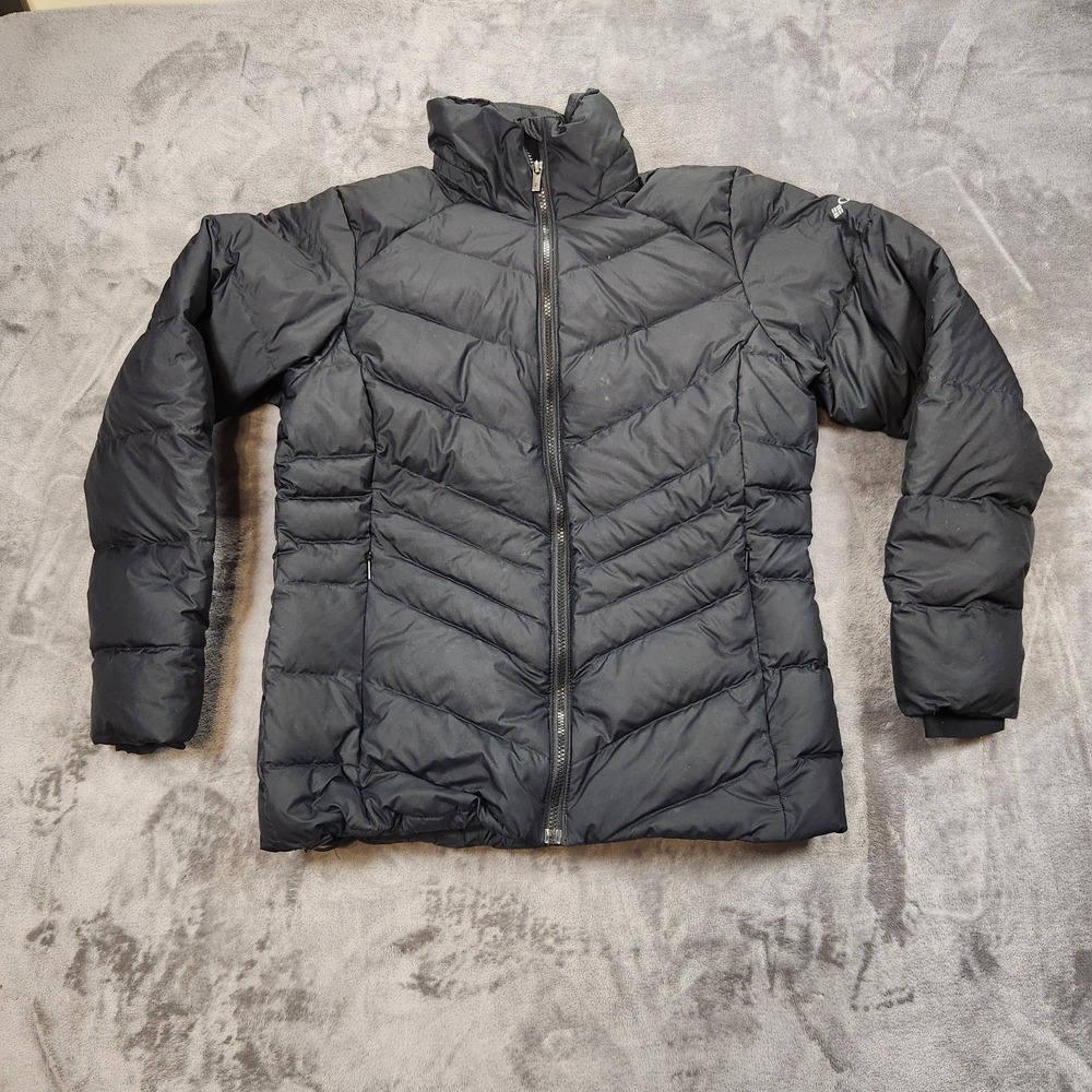 Columbia Jacket Womens Medium Black Heavenly Down Chevron Quilted  Packable